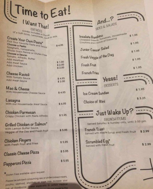 BRAVO! Cucina Italiana Kids Menu