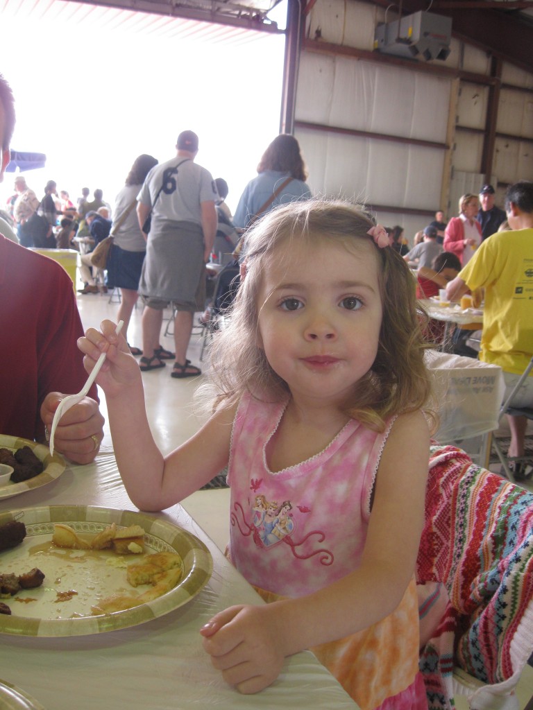 Ann Arbor Airport Pancake Breakfast Eating in the Hangar