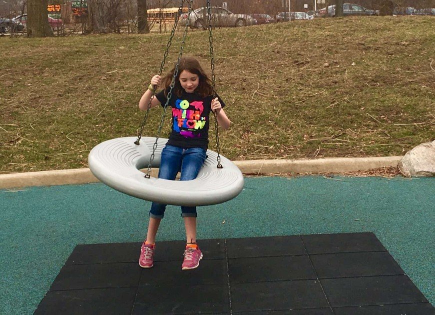 Gallup Park - Canoe Livery Play Area - Tire Swing