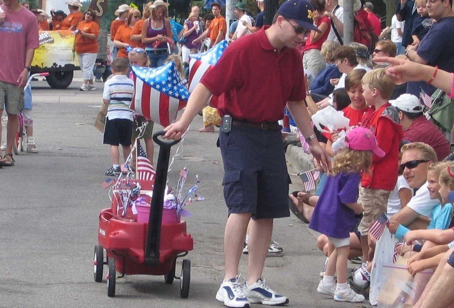 Ann Arbor Jaycees Fourth of July Parade - Handing Out Candy