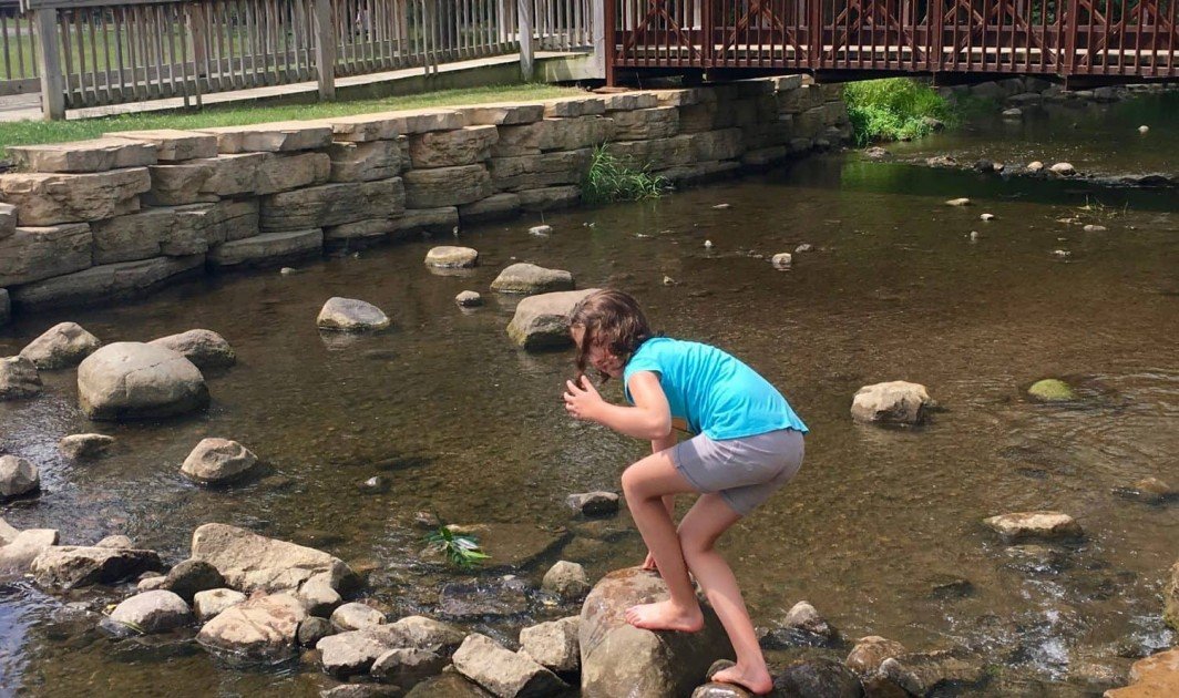 Mill Pond Park - Wading in the Creek