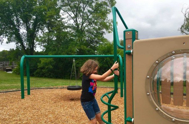 Gallup Park - Second Play Area Tire Swing