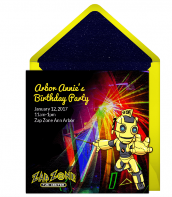 Zap Zone Birthday Party - Punchbowl Invitations