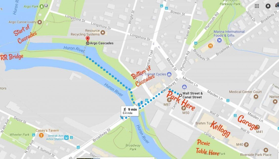 Argo Cascades - Wednesday Activity Review - Cascades Map