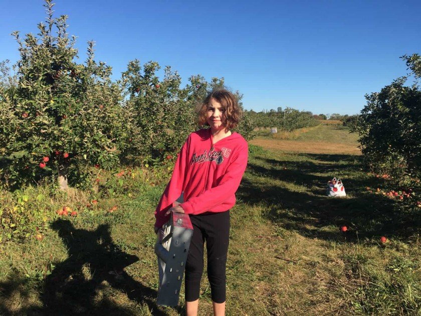 Apple Picking at Wasem Fruit Farm - Moving the Ladder