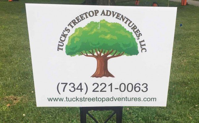Tuck's Treetop Adventures - Sign