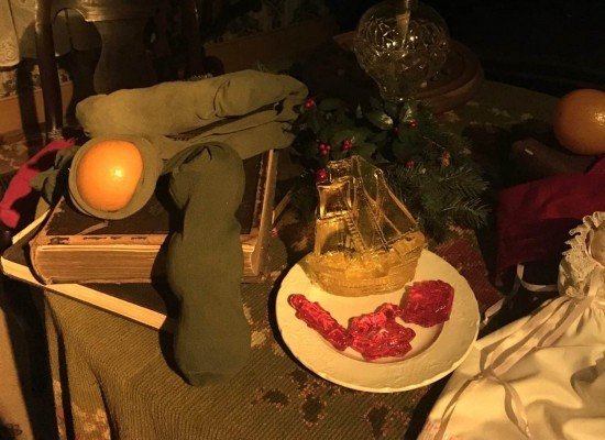Greenfield Village Holiday Nights - Oranges in actual stockings