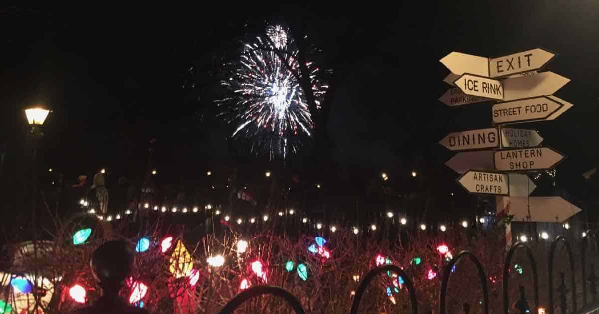 2018 Greenfield Village Holiday Nights - Fireworks & Sign