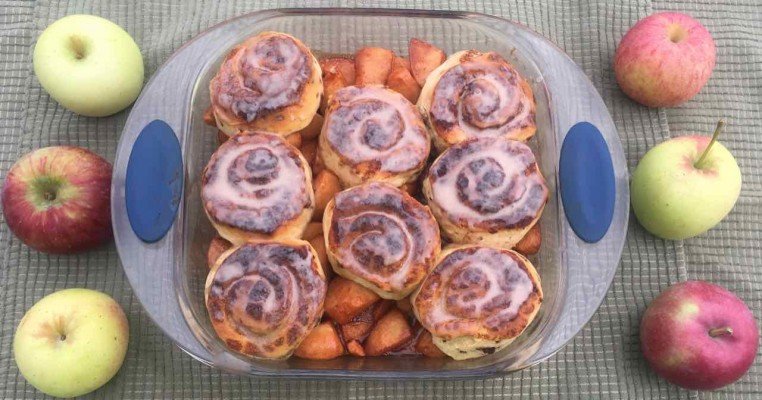 Caramel Apple Cinnamon Rolls - Finished