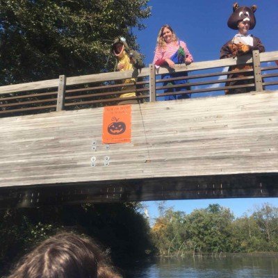Trick or Treat on the River - Lowering Candy on Fishing LIne
