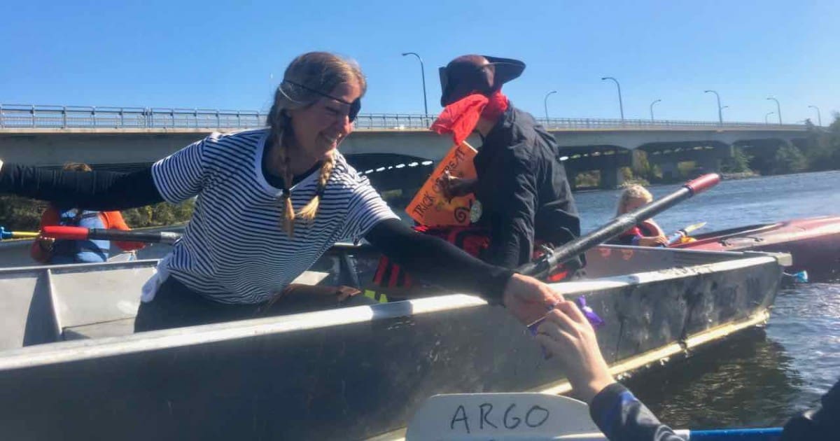 Trick or Treat on the River - Pirates Handing Out Candy from a Boat