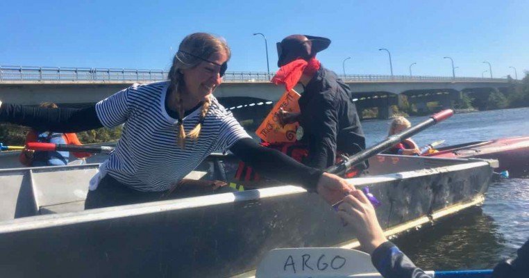 Trick or Treat on the River - Pirates Handing Out Candy from a Boat