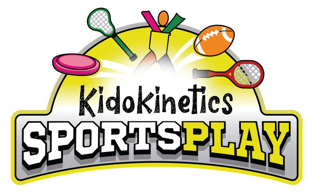 Kidokinetics - Sports Play
logo with frisbee, lacrosse stick, football, and racket