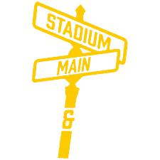 Stadium & Main Foundation Logo (intersecting street signs in maize color)