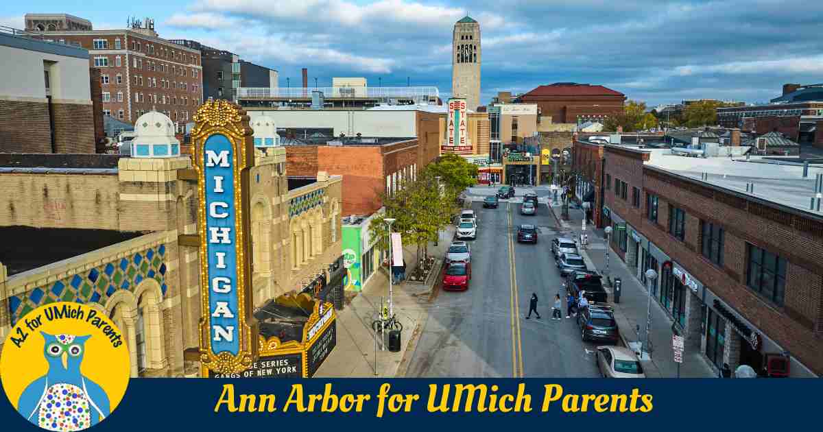 Ann Arbor for UMich Parents - Photo of Liberty St in Ann Arbor - Michigan Theater, State Theater, Bell Tower, and Hill Auditorium are among the buildings you see
