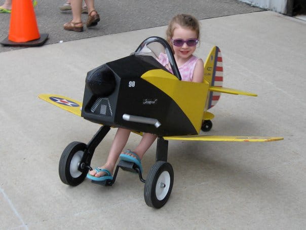 Ann Arbor Airport Pancake Breakfast - Riding a pedal plane (age 4)