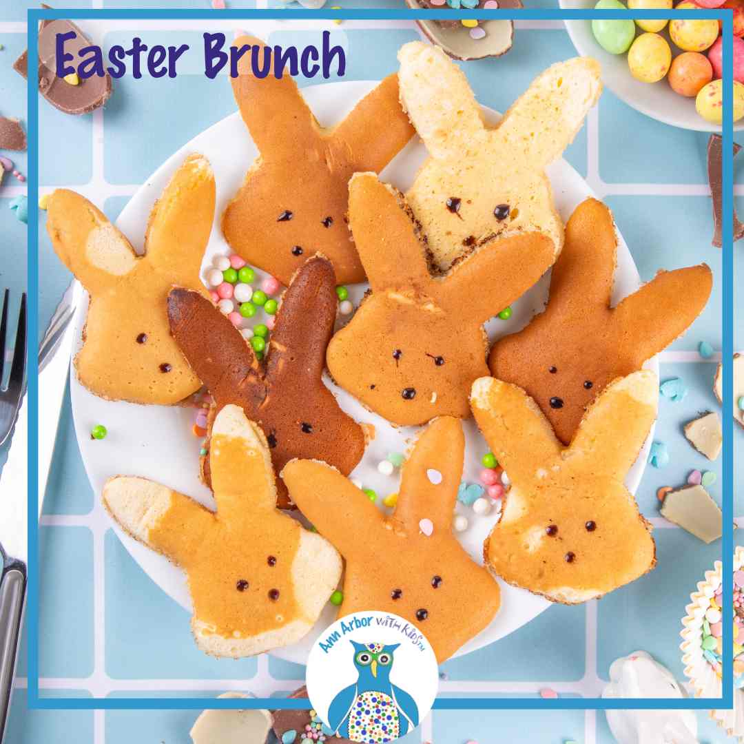 Easter Brunch Square - a plate full of pastries shaped like the Easter Bunny