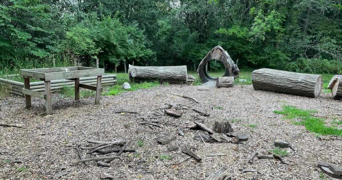 Leslie Science & Nature Center - Nature Playscape Claring in Messy & Loose Parts
