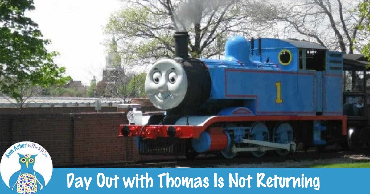No More Day Out With Thomas- Background: Henry Ford Museum, Thomas the Train in Foreground