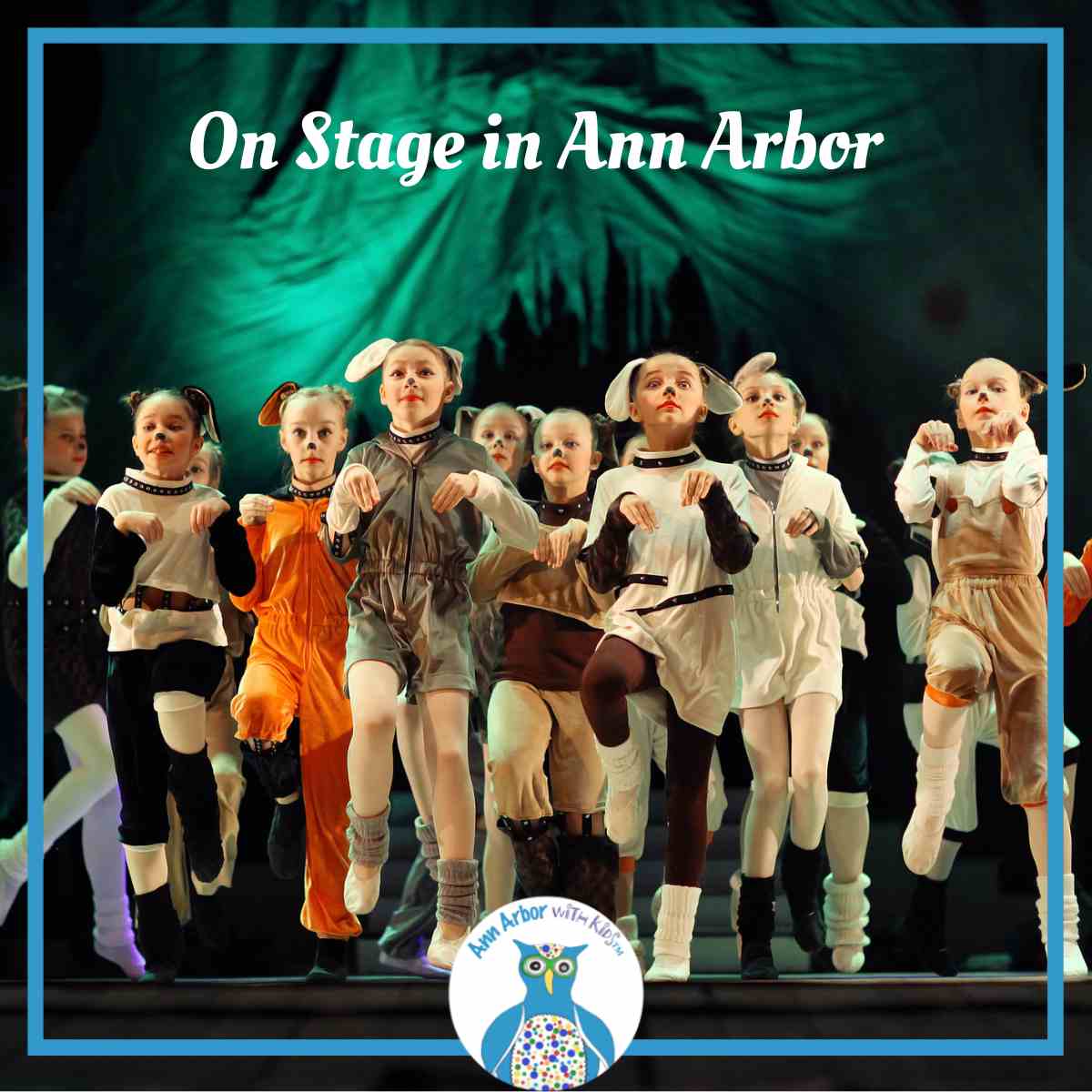 On Stage in Ann Arbor - kids in costume dance on stage