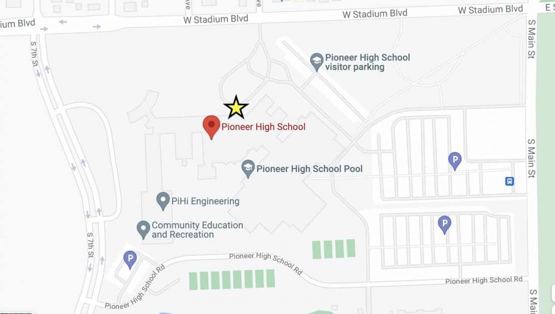 Pioneer High School Food Pickup Map
