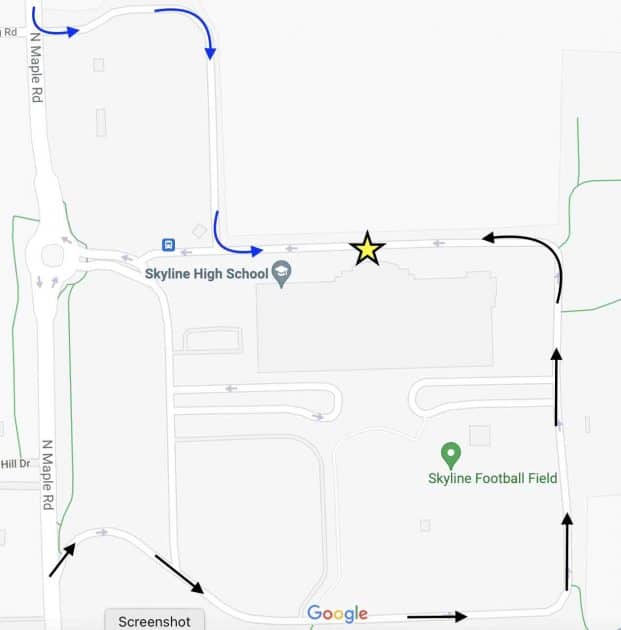 Sklyine High School Food Pickup Map